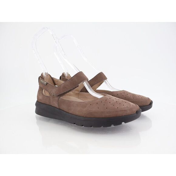 Mephisto Marsia Mary Jane Wedge Size 7.5 Brown Nubuck Pump Platform Slip On - Picture 1 of 13